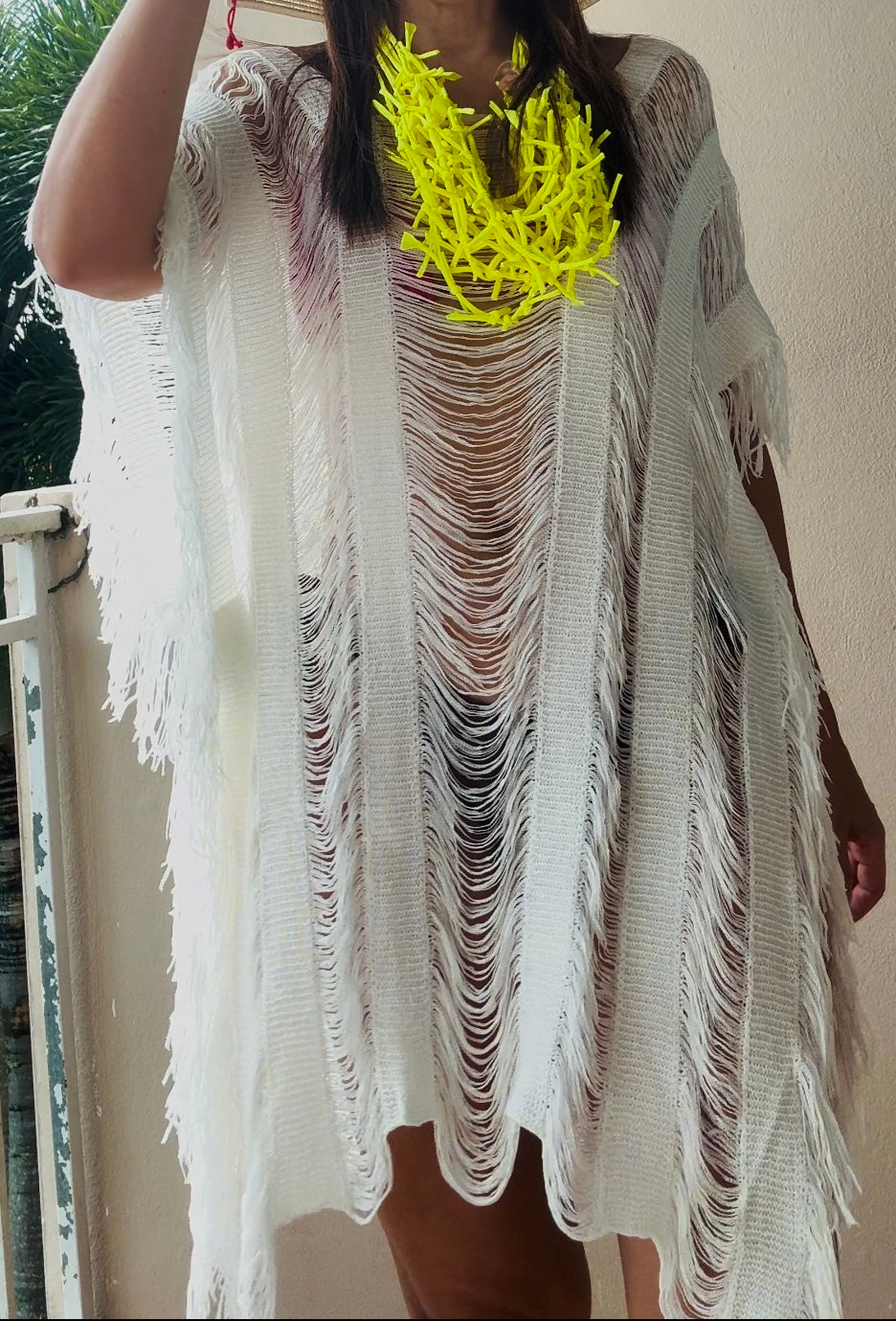 White beach cover up
