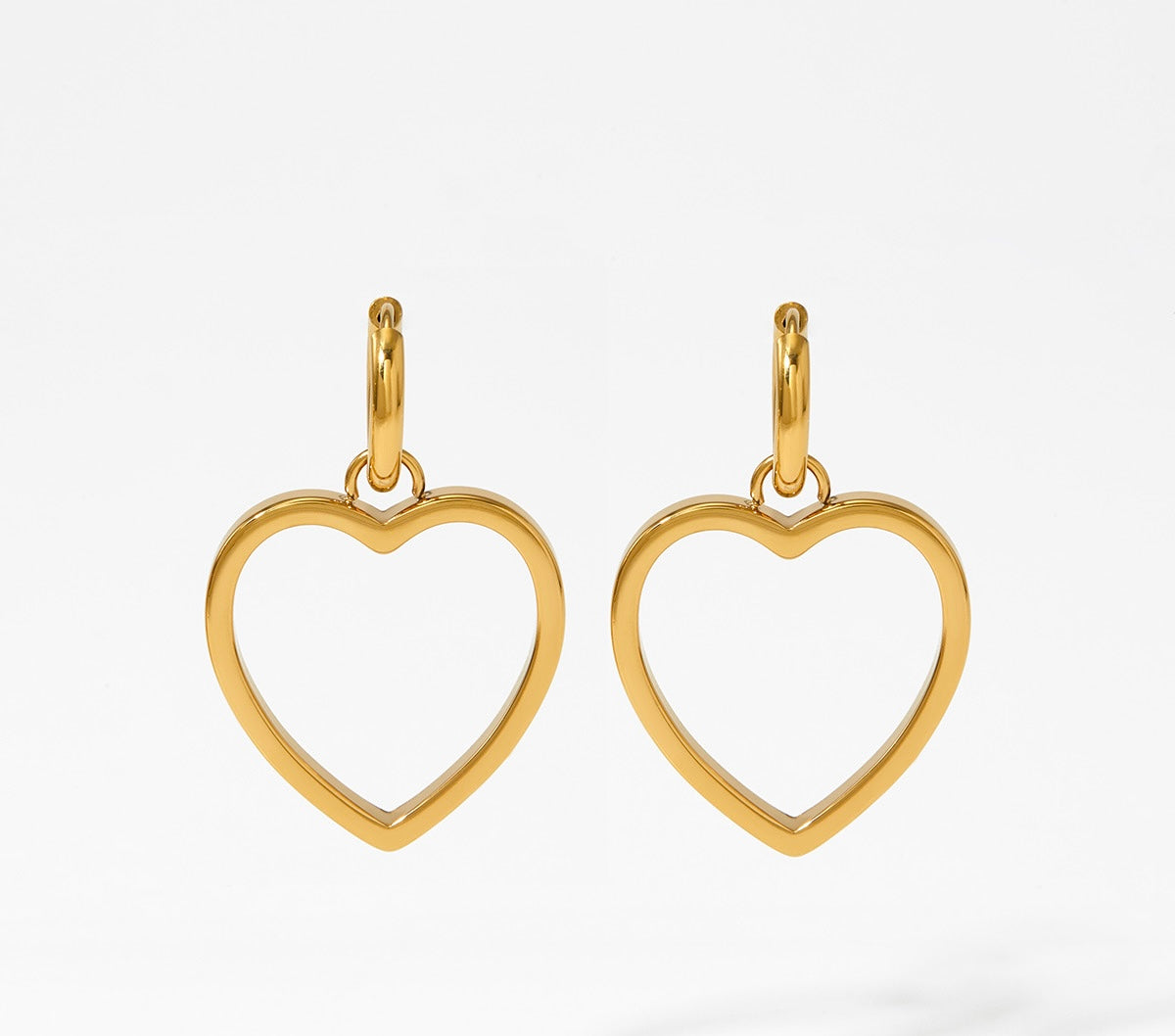 Heart gold earrings