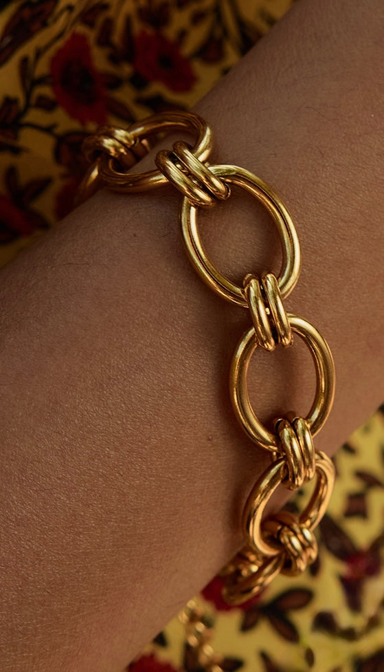 DY gold Circle chunky bracelets