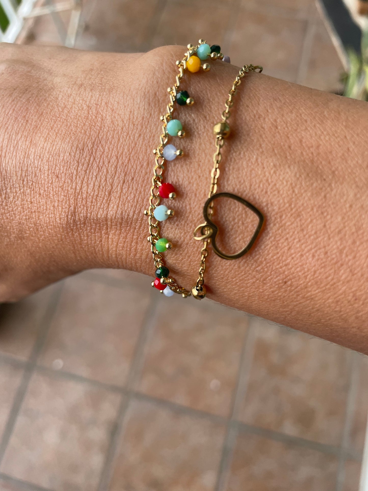 Hearts & multicolor bracelets
