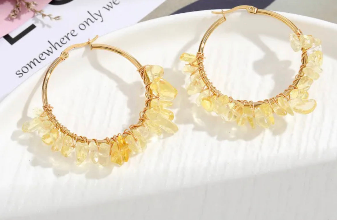 Retro Geometric Gold plated earrings