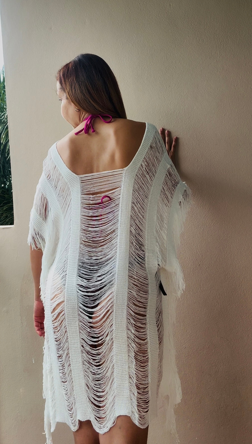 White beach cover up