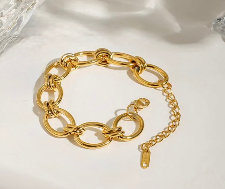 DY gold Circle chunky bracelets