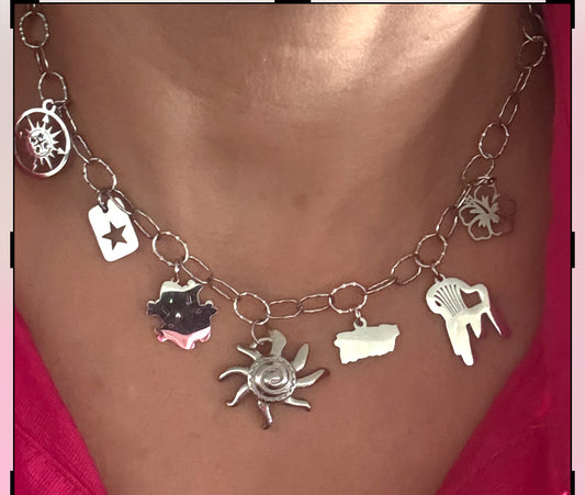 DTMF silver necklace