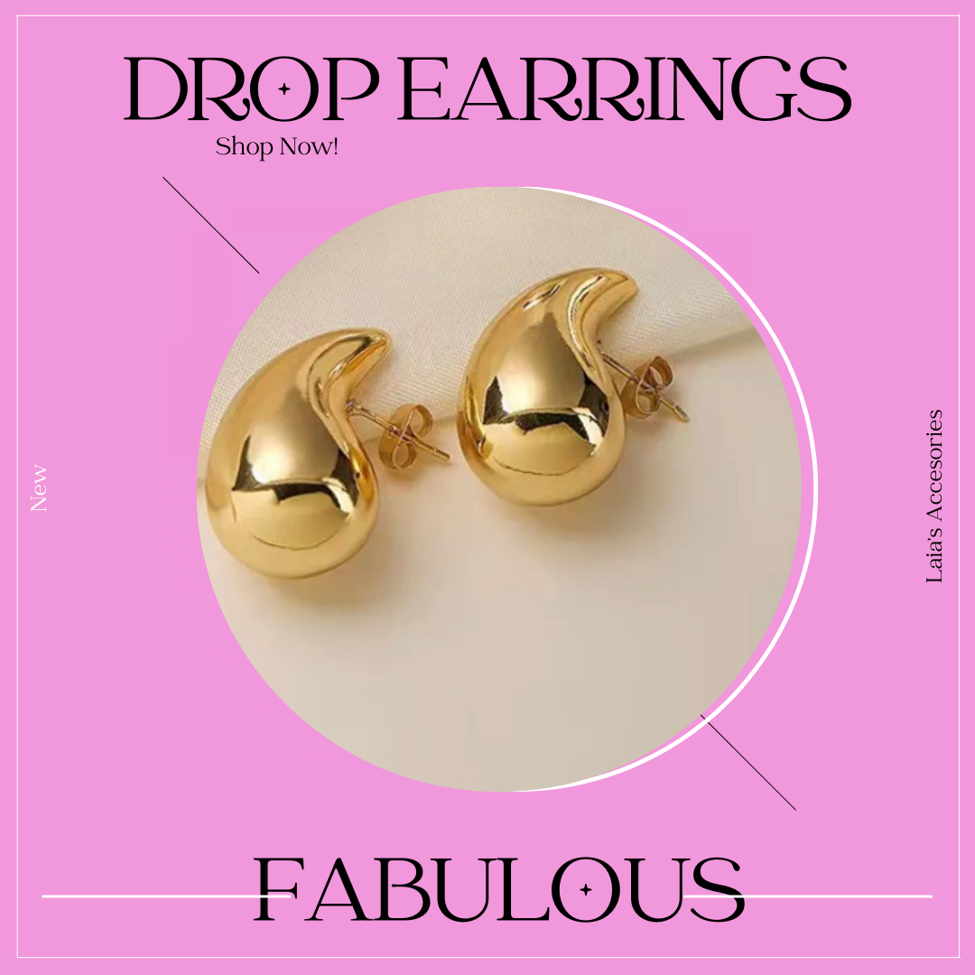 Water Dropple Gold earrings