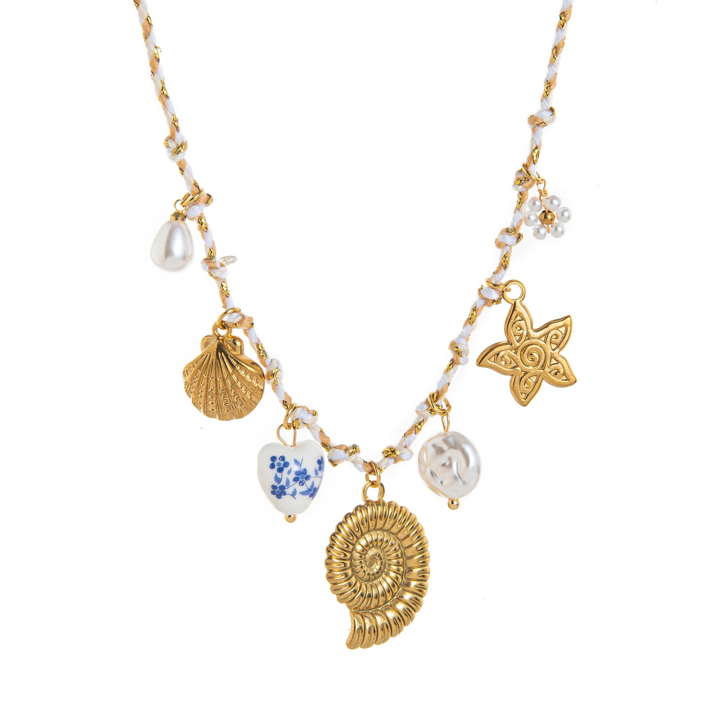 White sand charm necklace