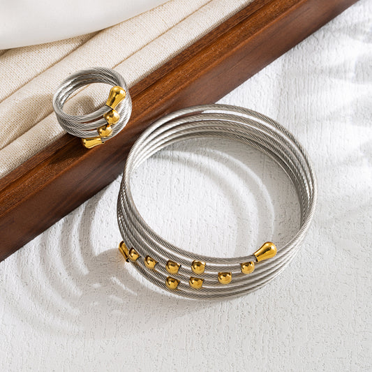 Spiral Ring and Bracelet set