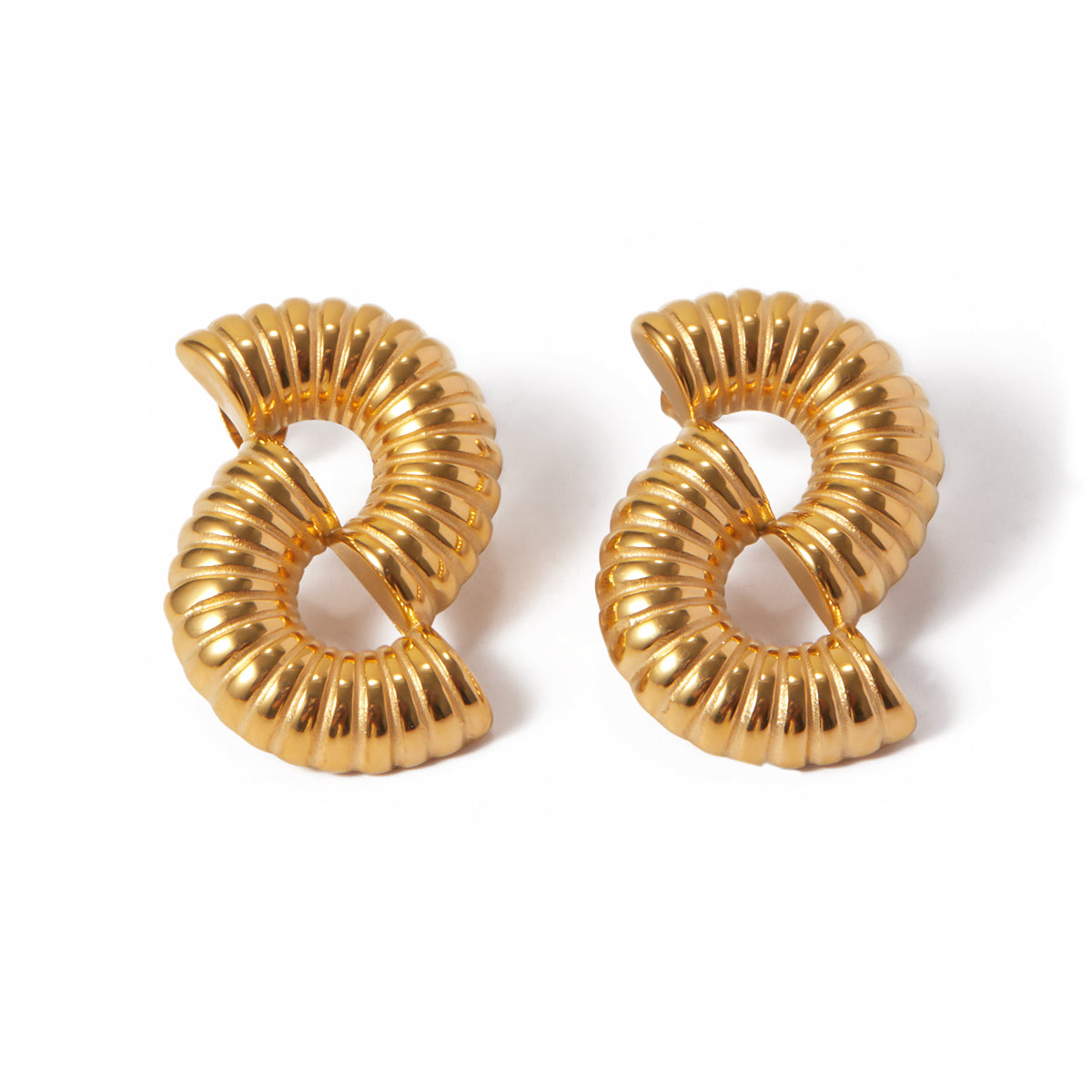 Stripe gold earrings