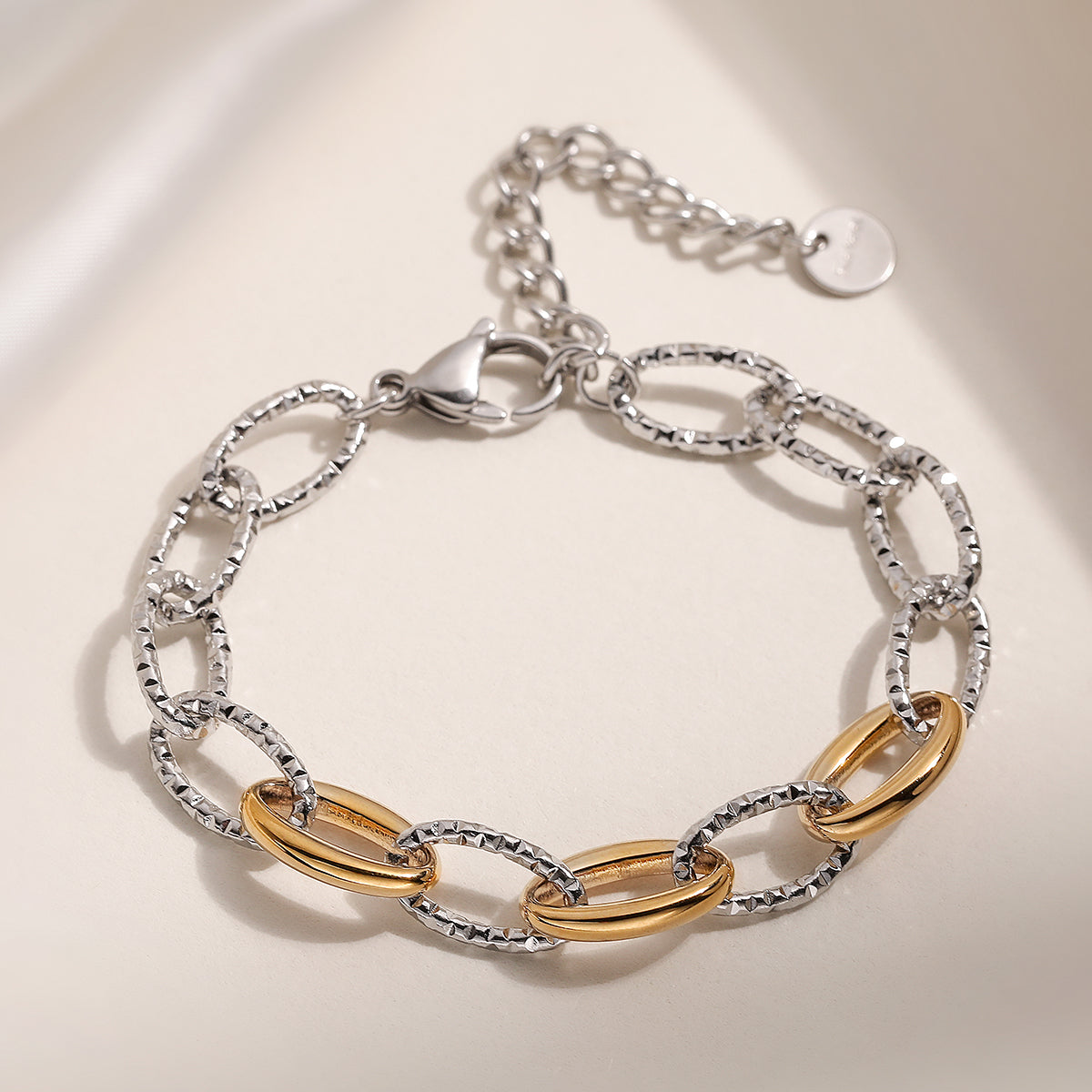 MIX GOLD AND SILVER CHUNKY BRACELET