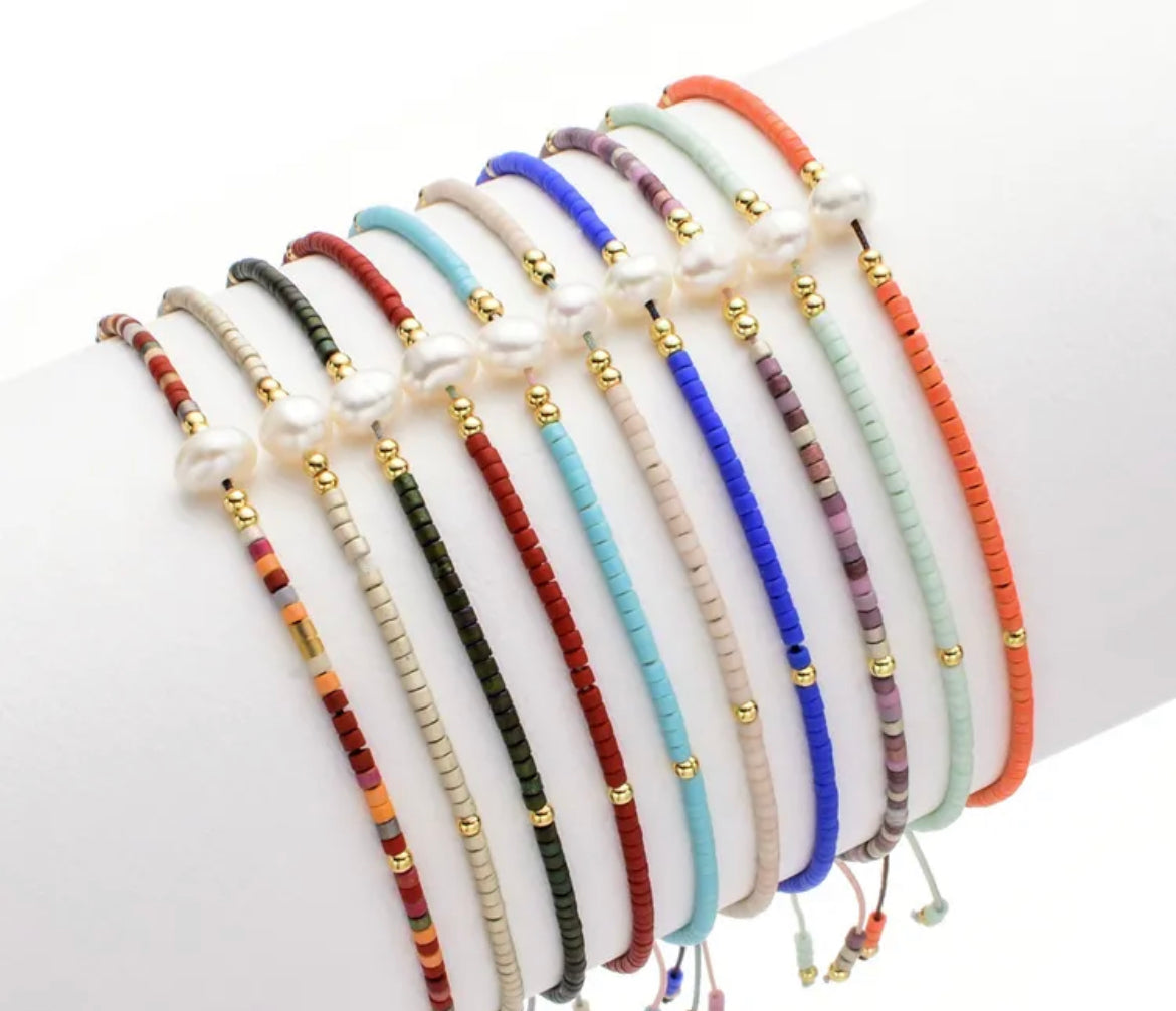 Fashion Round Beaded Pearl Bracelets