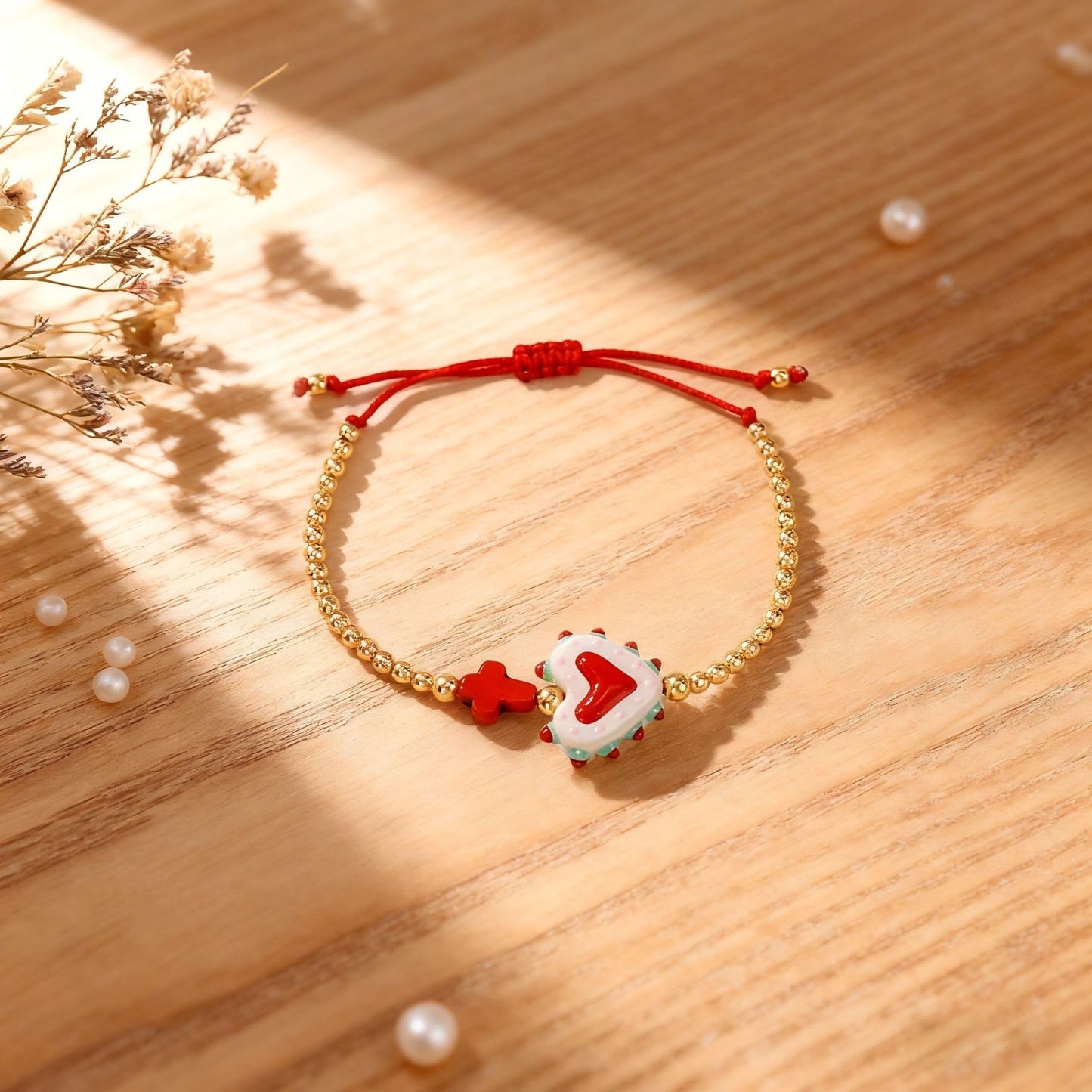 Heart cross bracelet