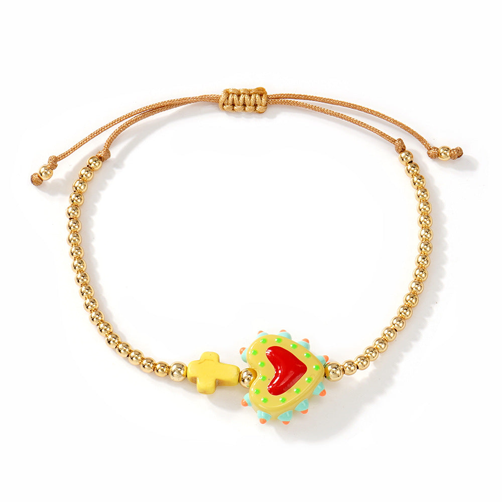 Heart cross bracelet