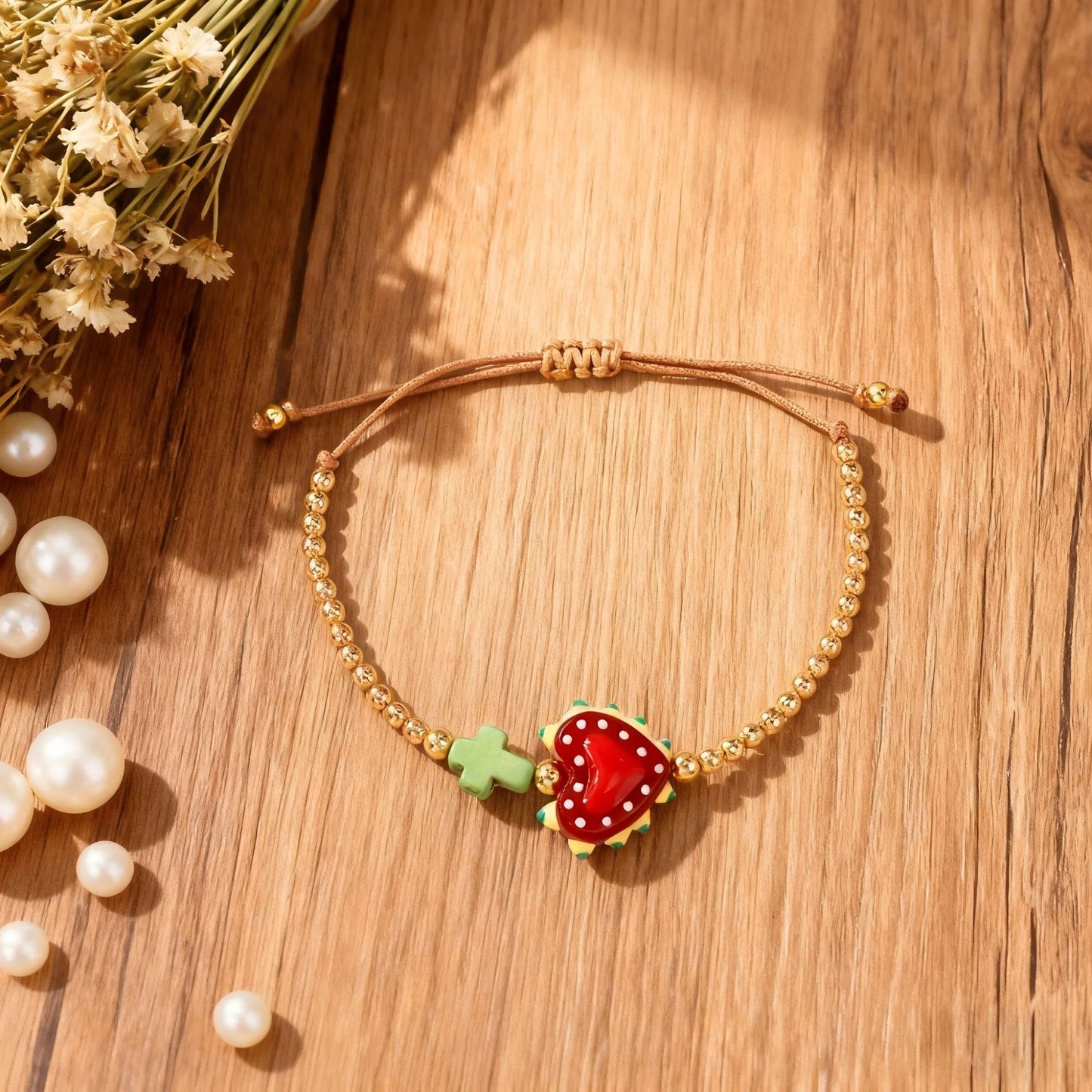 Heart cross bracelet